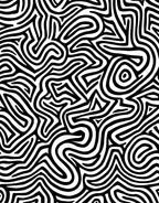 Abstract Black White Maze Pattern Rug