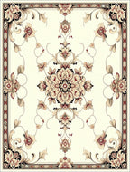 Cream Floral Vintage Ornament Rug