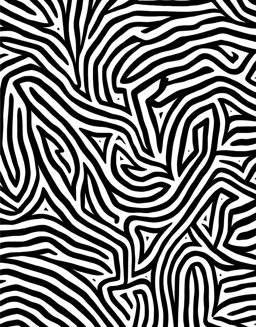Bold Black White Abstract Stripes Rug