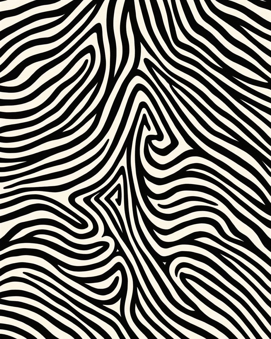 Bold Black White Abstract Zebra Rug