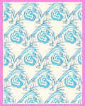 Elegant Blue Swirls Pattern Rug