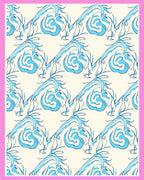 Elegant Blue Swirls Pattern Rug