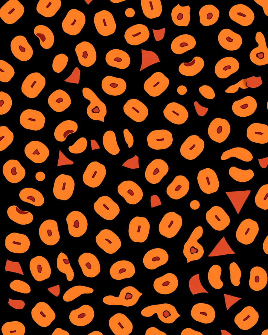 Bold Orange Black Abstract Pattern Rug