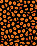 Bold Orange Black Abstract Pattern Rug