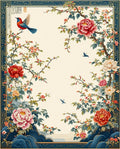 Ornate Floral Bird Scenic Garden Rug