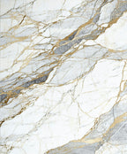 Luxury White Marble Gold Vein Pattern Rug
