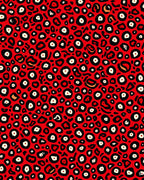 Bold Red Leopard Spot Pattern Rug