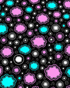 Pink Cyan Floral Whimsical Patchwork Rug