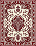 Exquisite Maroon Floral Medallion Ornament Rug