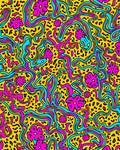 Vibrant Floral Leopard Swirl Pattern Rug