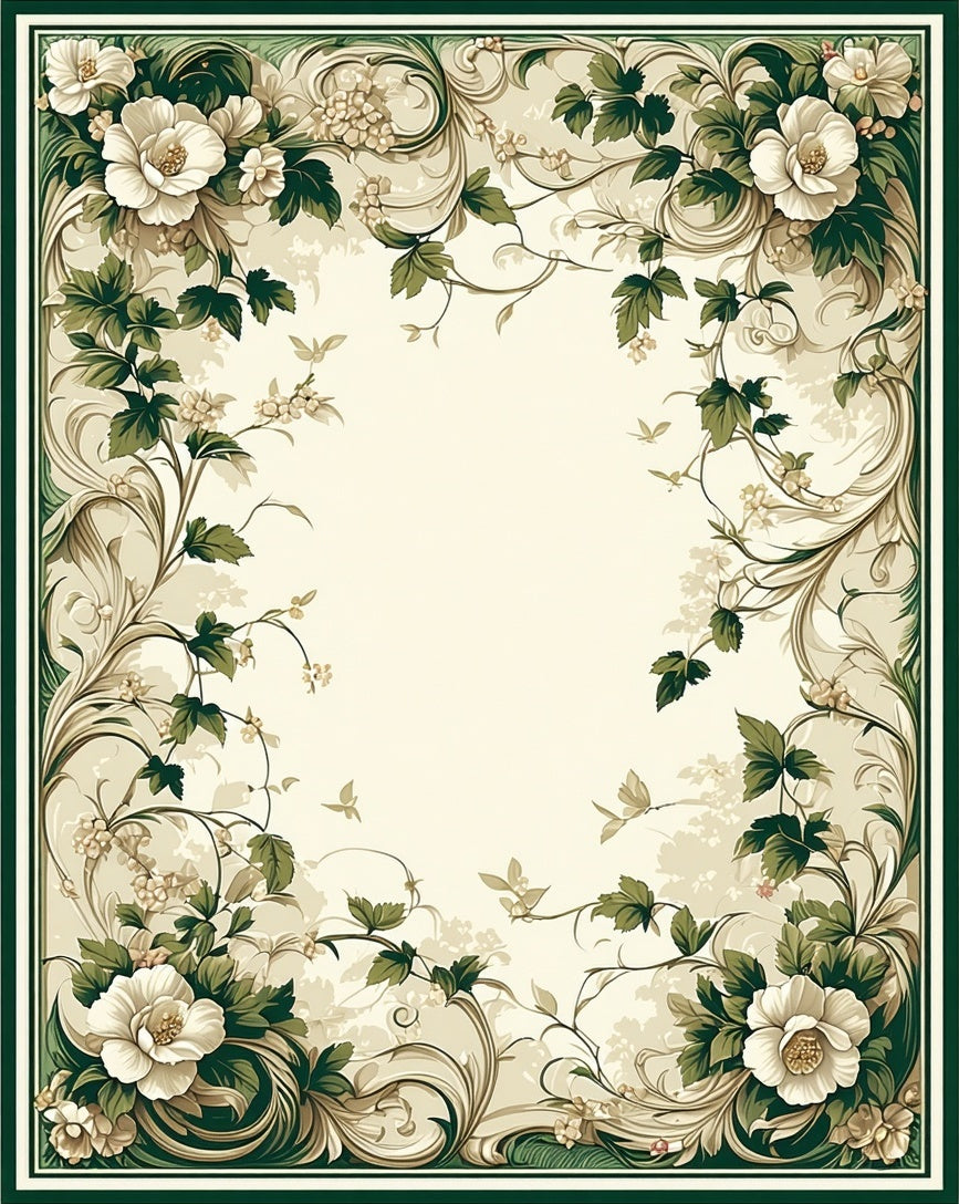 Elegant Floral Vine Swirl Pattern Rug