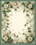 Elegant Floral Vine Swirl Pattern Rug