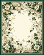 Elegant Floral Vine Swirl Pattern Rug