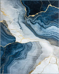 Deep Blue Gold Veined Agate Rug