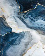 Deep Blue Gold Veined Agate Rug