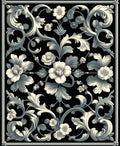 Classic Floral Scrollwork Design Rug