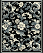 Classic Floral Scrollwork Design Rug