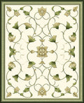 Elegant Floral Vines Patterned Rug