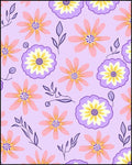 Pastel Floral Illustration Pattern Rug