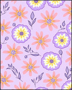 Pastel Floral Illustration Pattern Rug