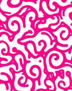 Vivid Pink Abstract Swirls Design Rug