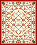 Ornate Floral Lattice Pattern Rug