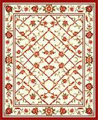 Ornate Floral Lattice Pattern Rug