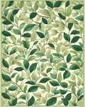 Verdant Leaf Patterned Botanical Rug