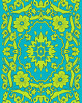 Vibrant Floral Symmetry Pattern Rug