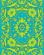 Vibrant Floral Symmetry Pattern Rug