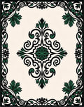 Ornate Floral Scrollwork Pattern Rug