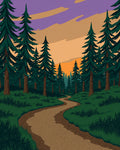 Forest Path Sunset Sky Rug