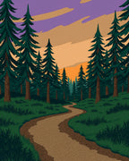 Forest Path Sunset Sky Rug