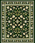Green Floral Art Nouveau Rug