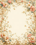 Elegant Floral Scrollwork Vintage Design Rug