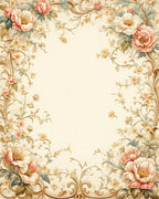 Elegant Floral Scrollwork Vintage Design Rug