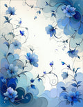 Ethereal Blue Floral Dreamscape Rug