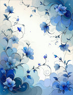 Ethereal Blue Floral Dreamscape Rug