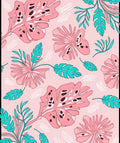 Tropical Leaves Blossoms Pattern Rug
