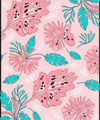 Tropical Leaves Blossoms Pattern Rug