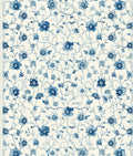 Classic Blue Floral Vine Pattern Rug