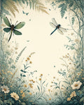 Dragonfly Floral Botanical Nature Art Rug