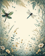 Dragonfly Floral Botanical Nature Art Rug