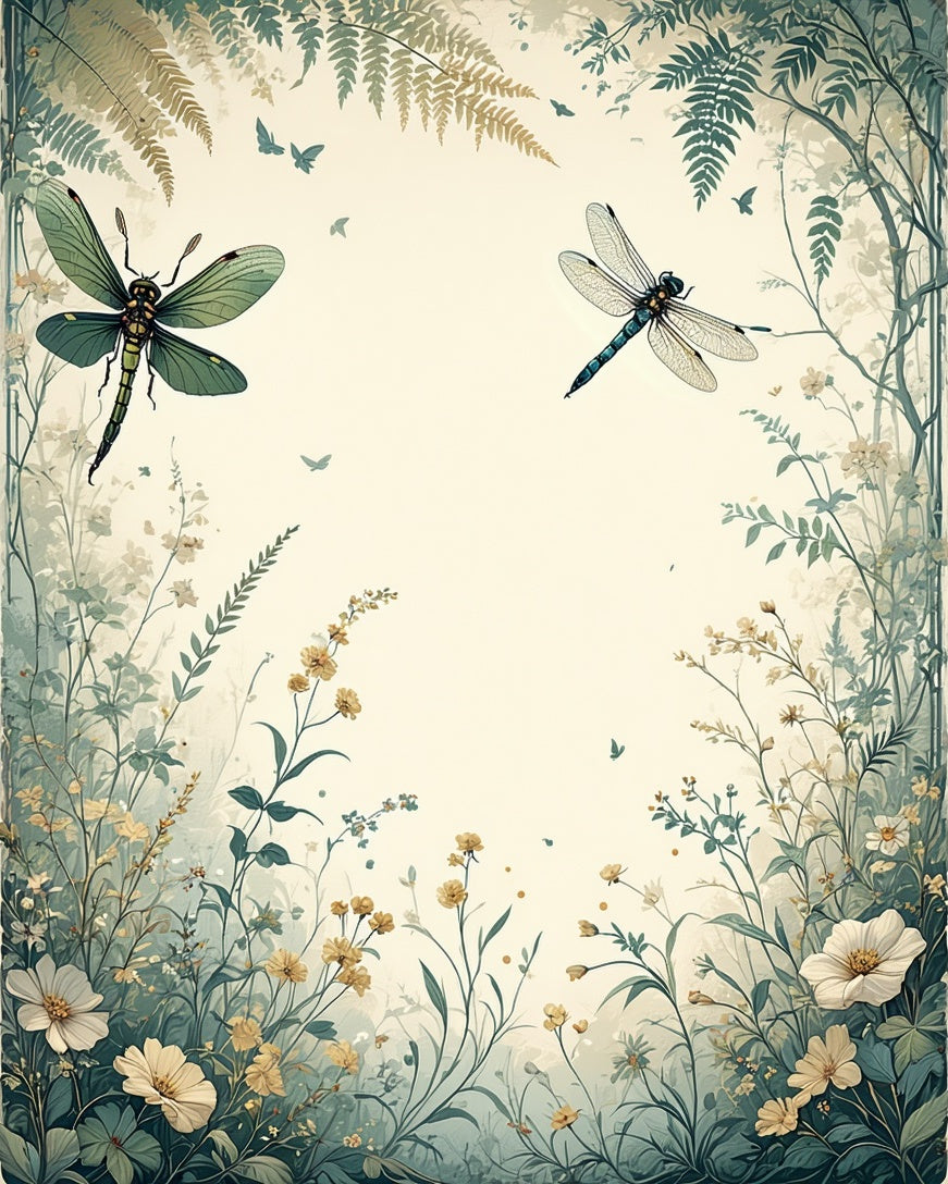 Dragonfly Floral Botanical Nature Art Rug