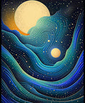 Cosmic Ocean Wavy Pattern Rug