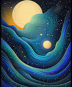 Cosmic Ocean Wavy Pattern Rug