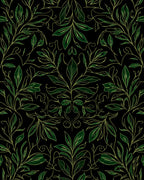 Lush Green Leafy Vine Pattern Rug
