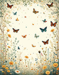 Whimsical Butterfly Floral Garden Design Rug