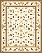 Classic Floral Vine Cream Rug