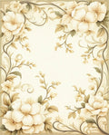 Elegant Floral Scrollwork Cream Rug